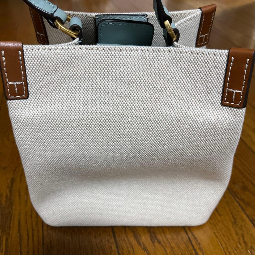 トリーバーチ ベージュ キャンバス バッグ