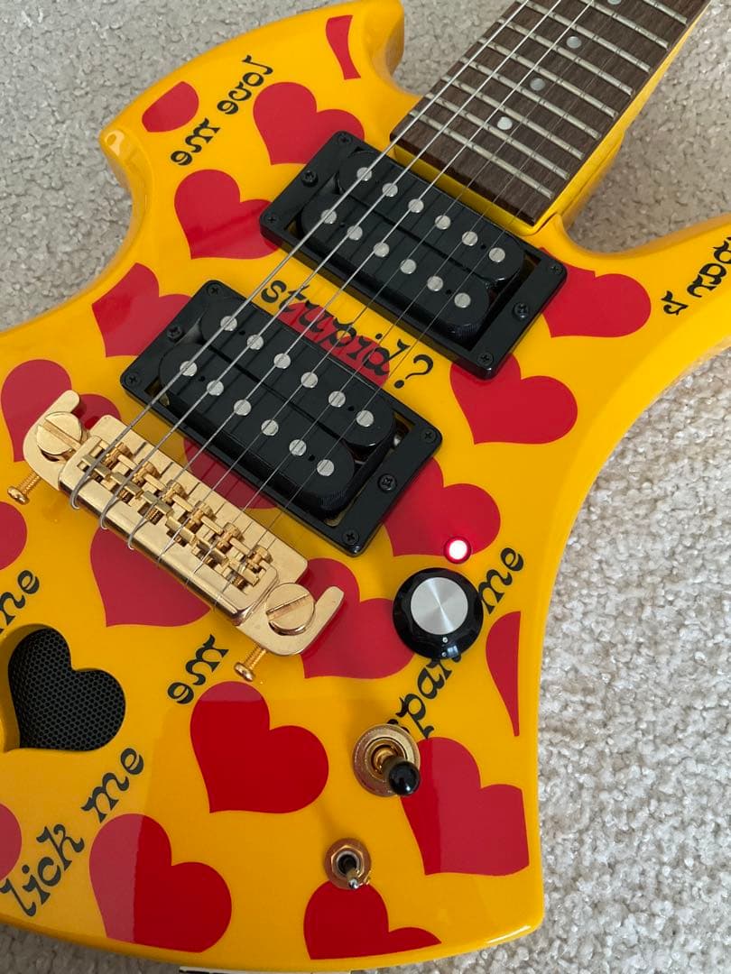 BURNY YH-JR hideモデル アンプ内蔵ギター イエローハートジュニア