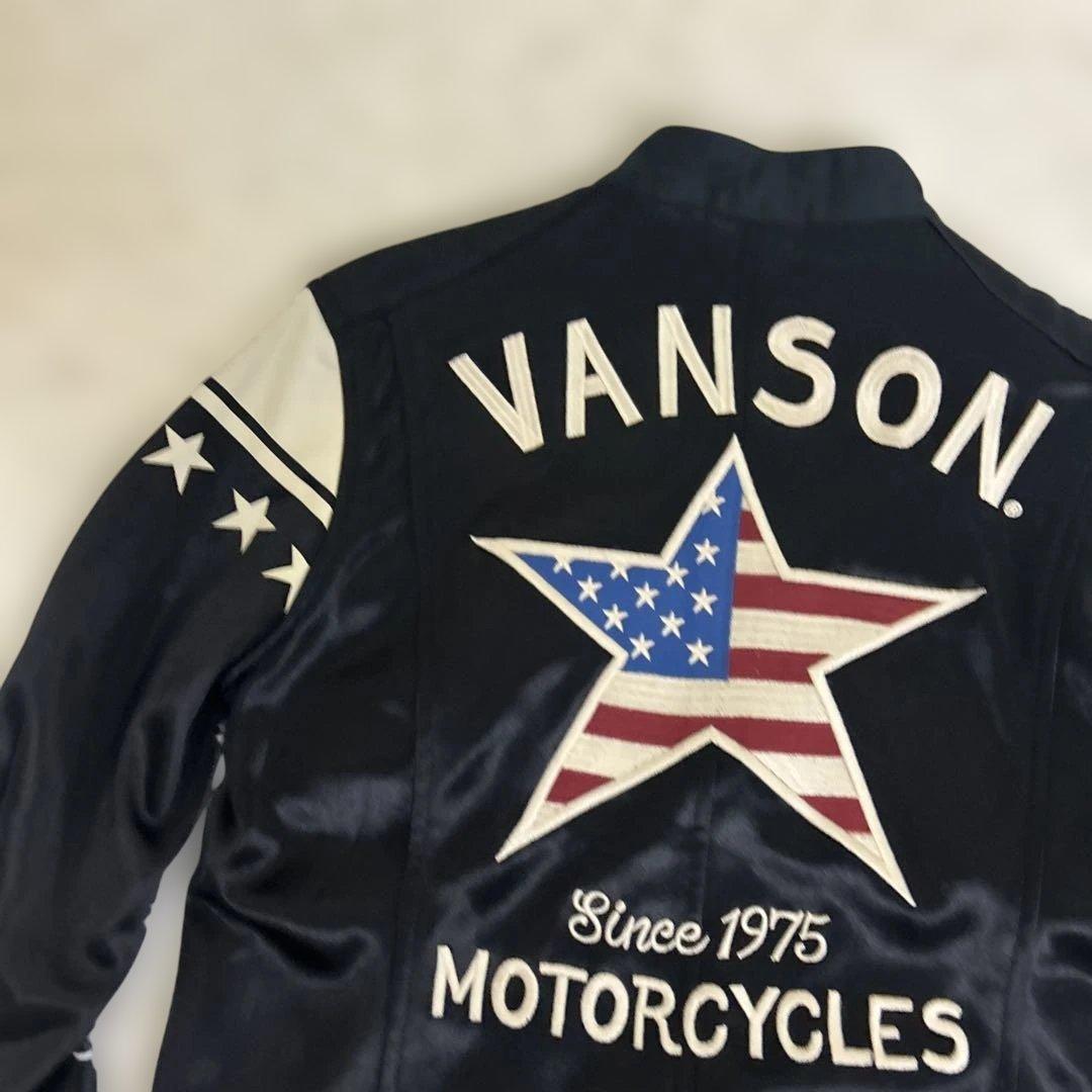 極美品 バンソン モーターサイクルジャケット ワッペン アメリカ国旗 星