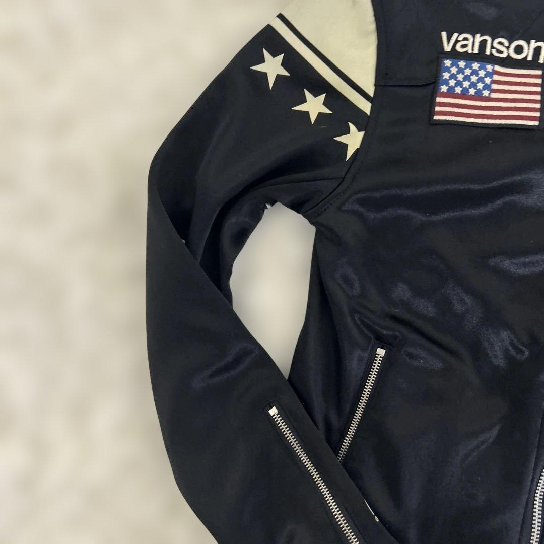 極美品 バンソン モーターサイクルジャケット ワッペン アメリカ国旗 星