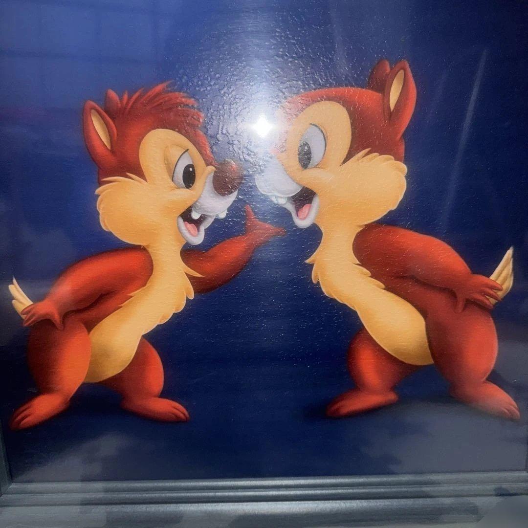 新品　油絵風のチップとデールの絵画