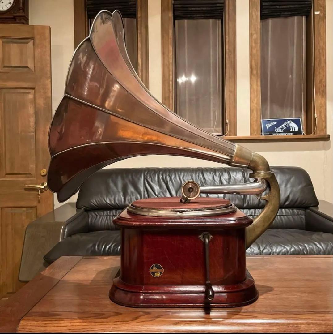 ♬ 超大型ラッパ蓄音機 SANKODO BJ号 新品ゼンマイ OH済み ♬