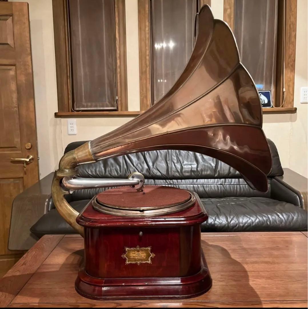 ♬ 超大型ラッパ蓄音機 SANKODO BJ号 新品ゼンマイ OH済み ♬