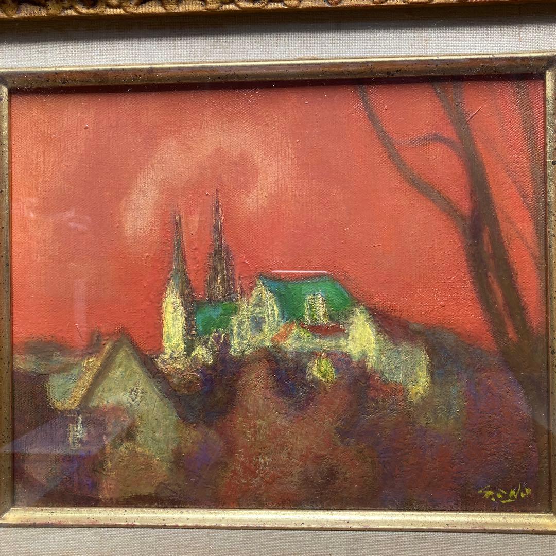 小野末 「聖堂」3F 額縁38.5×44絵￼22.1×27.3cm 紙箱付