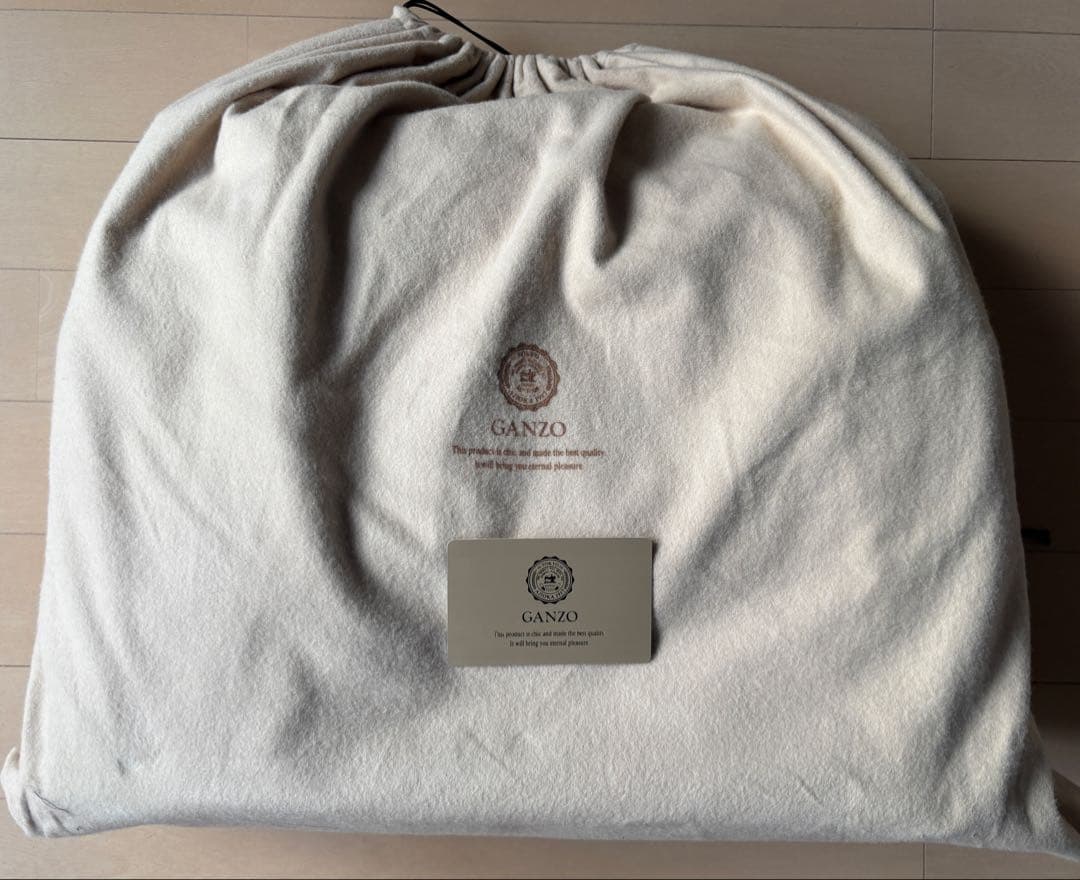 GANZO 7QS-H スクエアボストン ブラック レザー バッグ【廃盤希少品】