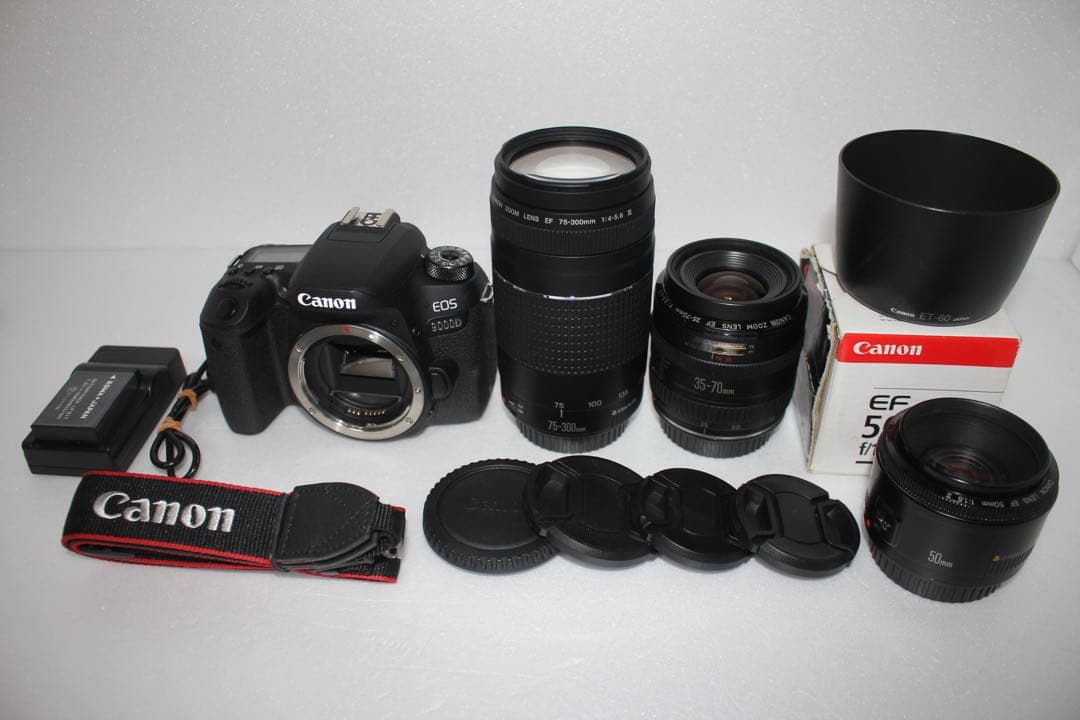 保証付　Canon EOS 9000D標準＆望遠＆単焦点トリプルレンズセット