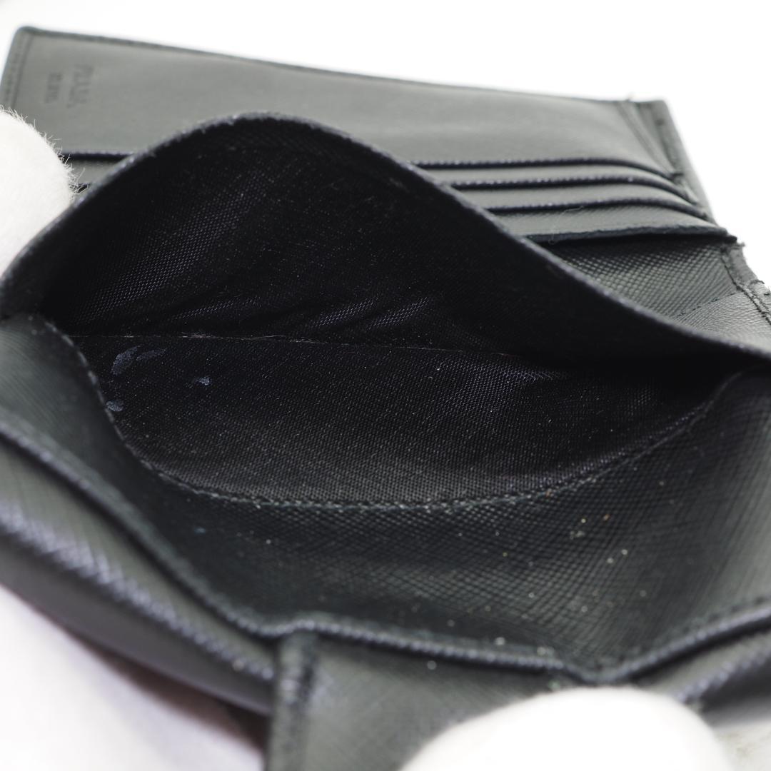 PRADA プラダ 二つ折り財布 サフィアーノ 三角ロゴ ブラック 黒