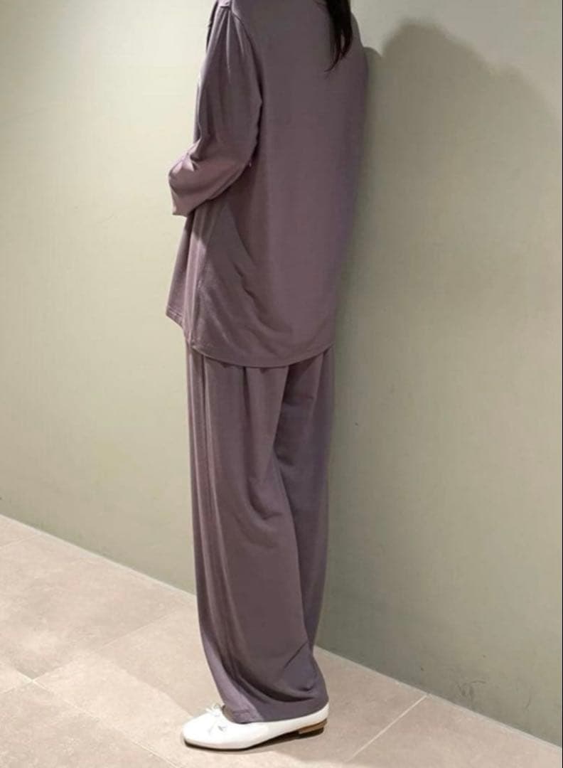 新品♡ジェラートピケ♡レーヨンロゴプルオーバー&ロングパンツ　セットアップ