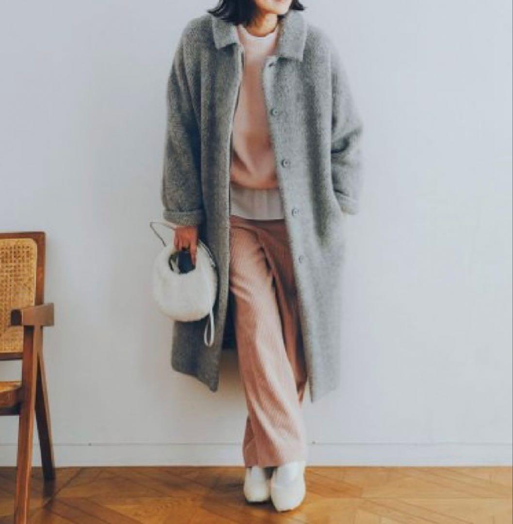 【定価16万】ルブーケ LE bouquet ロングコート ヘリンボーン グレー