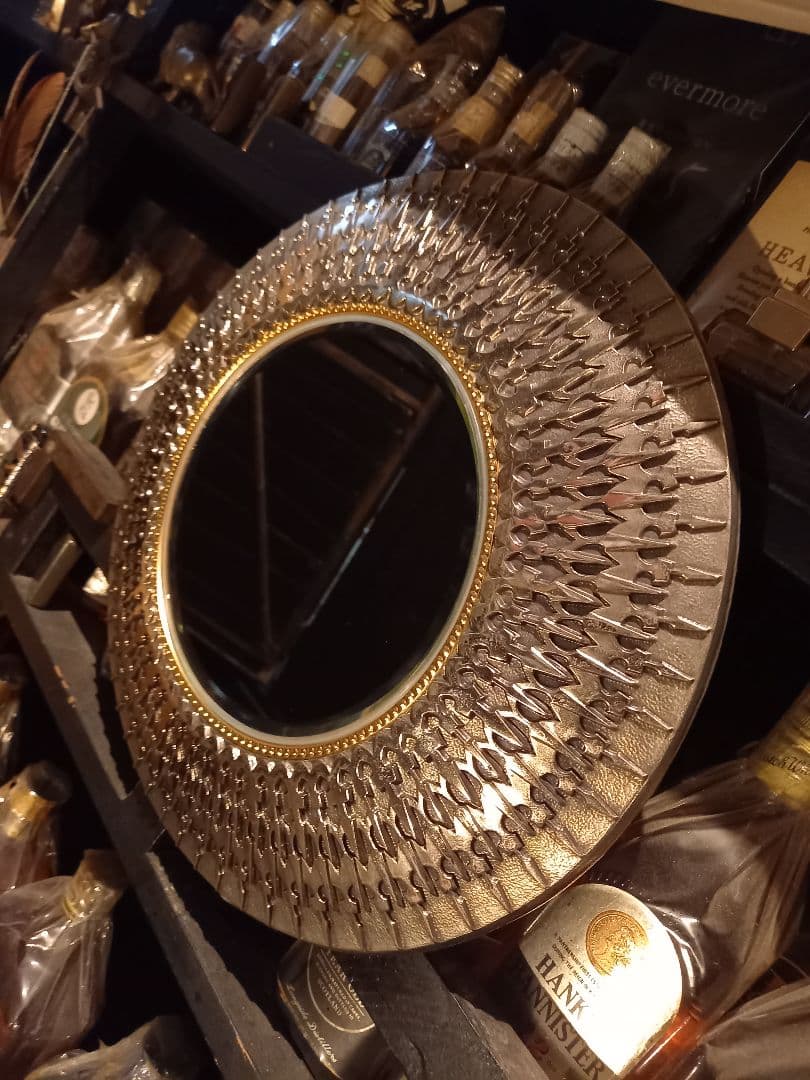 1960's　サンバースト　POLA 　ポーラ　メタル　ミラー　ノベルティ