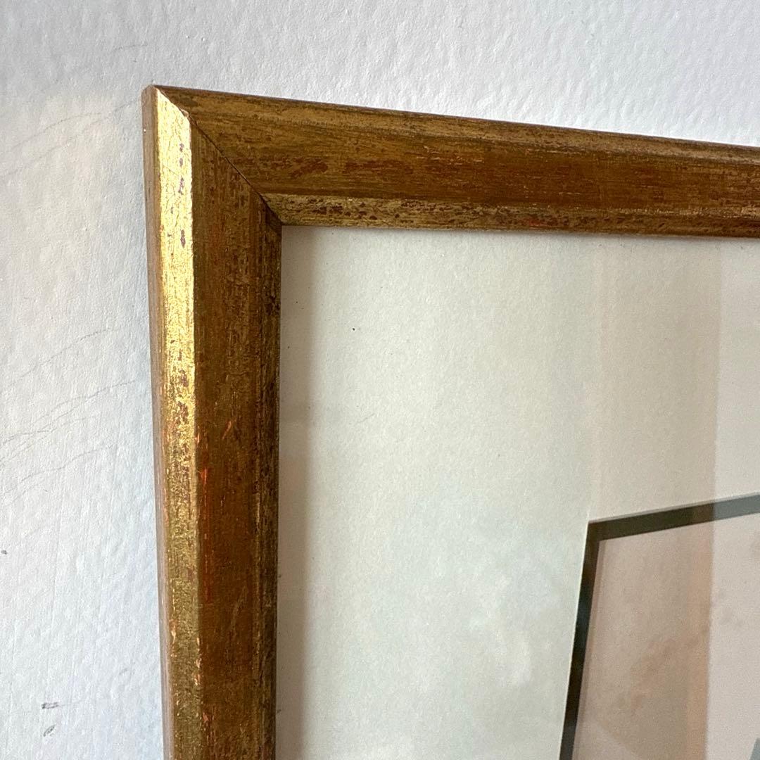 ボタニカルアート額縁絵　アンティーク