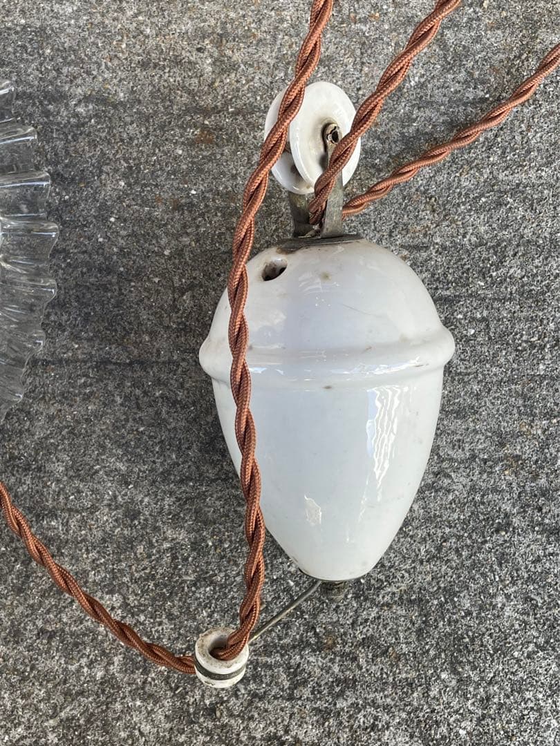 【merci】 2b. フランス　吊り下げ　滑車　ランプ　古道具　アンティーク