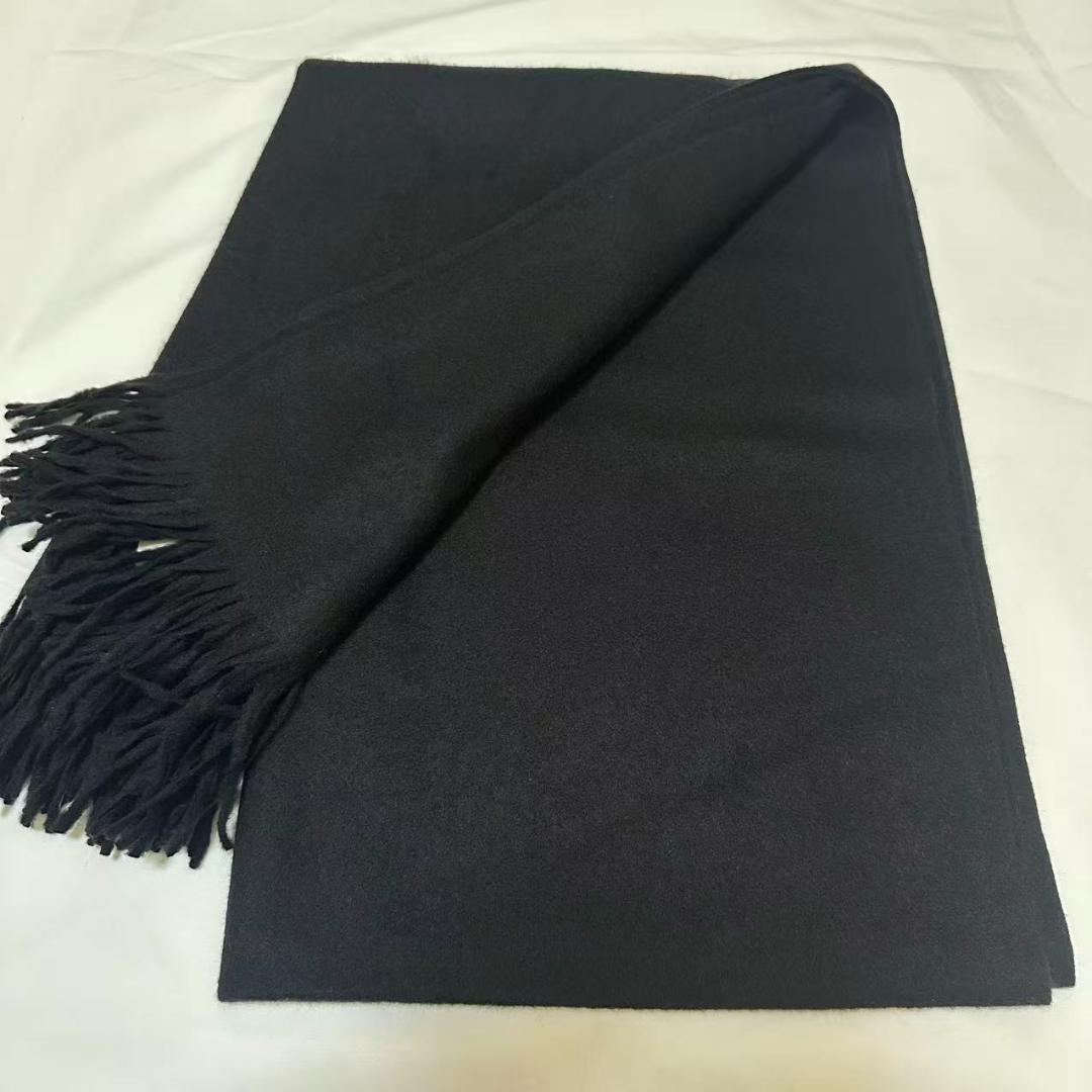 ジョンストンズ カシミア 大判ストール マフラー ブラック