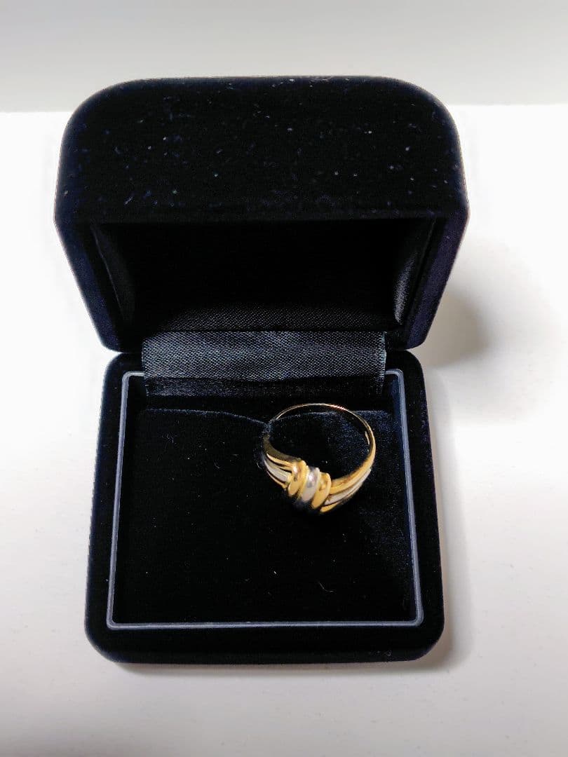 ゴールド K18 Pt900　コンビデザインリングサイズ18号【中古・お買得品】