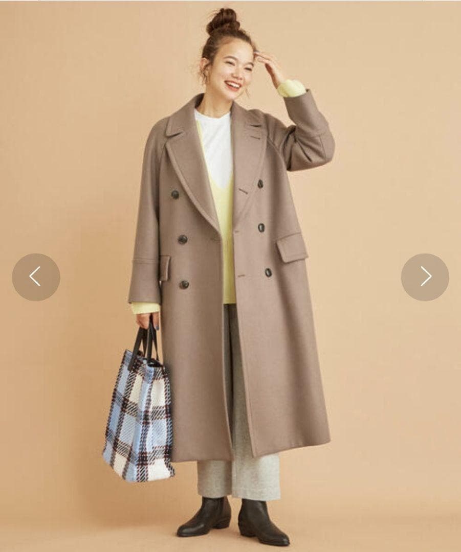 ビューティーアンドユース ハミルトンラムウール チェスターコート ロング M