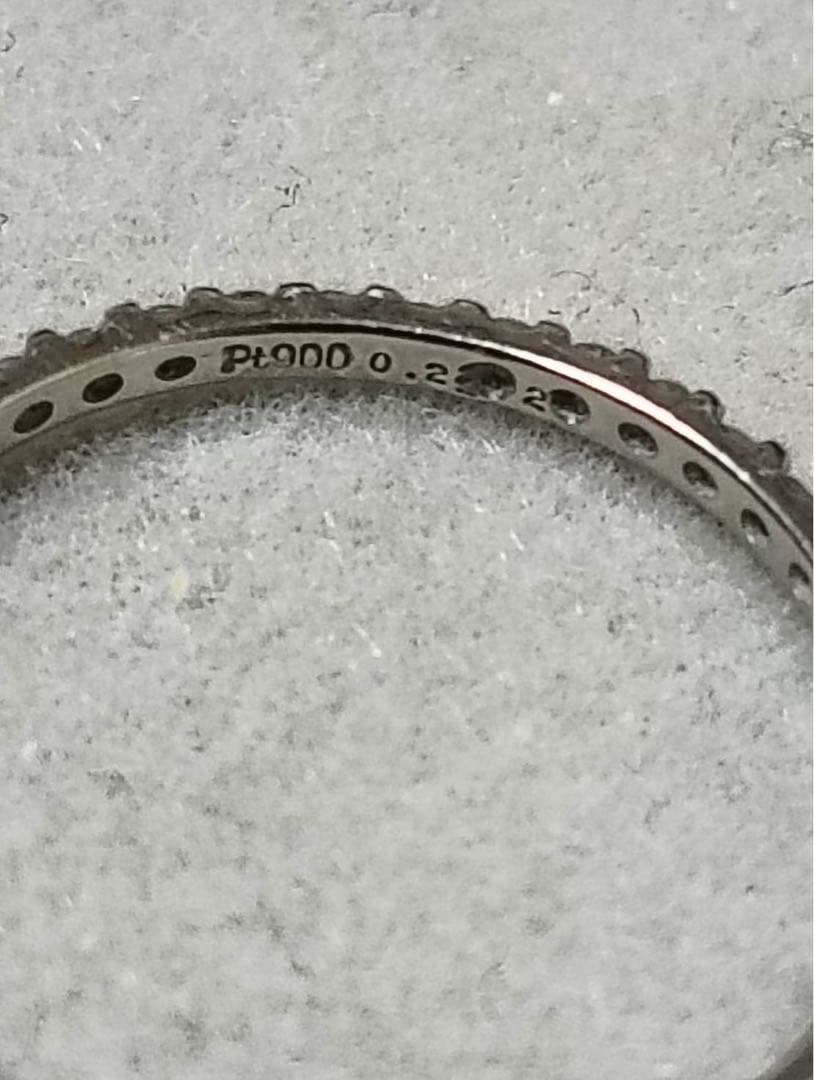 Pt900 天然ダイヤモンド 0.22ct フルエタニティリング