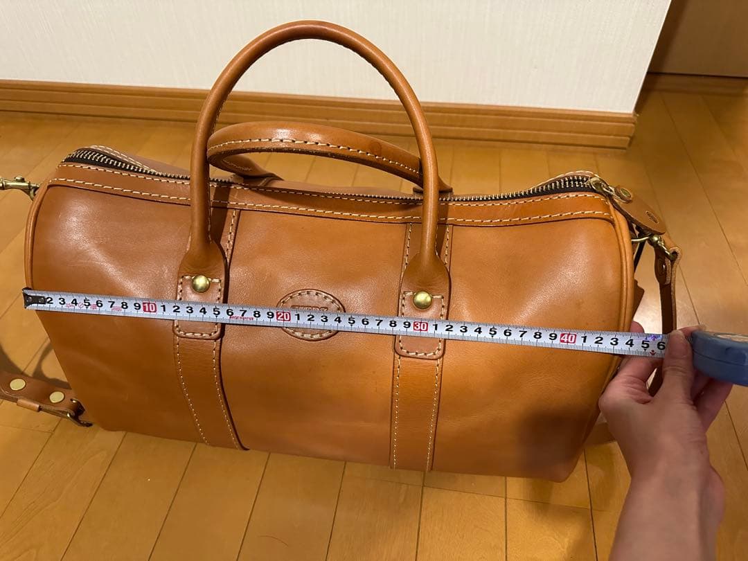 HERZファスナータイプ　ボストンバッグ　キャメル　Sサイズ