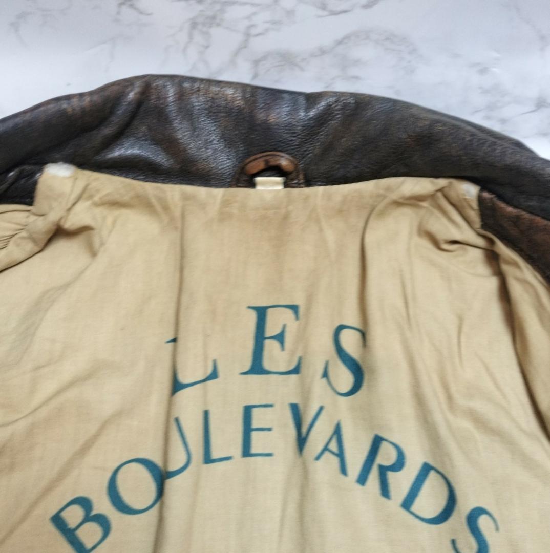 archive レザー ボンバー ジャケット 52 訳あり 雰囲気抜群 USA