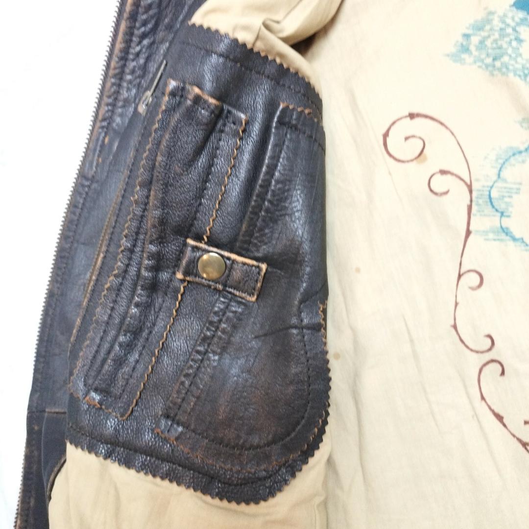 archive レザー ボンバー ジャケット 52 訳あり 雰囲気抜群 USA