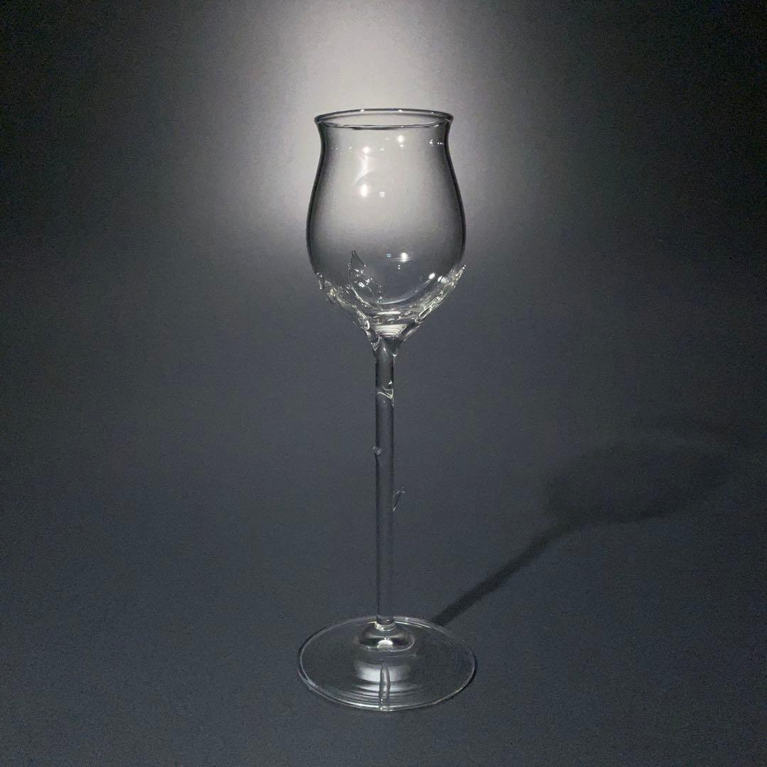 【美品】アンティークグラス　バラ　飾り　R1333ダI