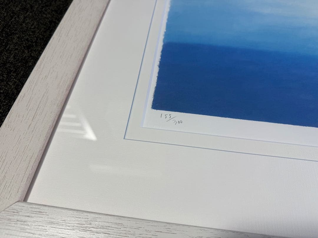 【 青の時間 】 渡辺宏 絵画 版画 修復歴等なし