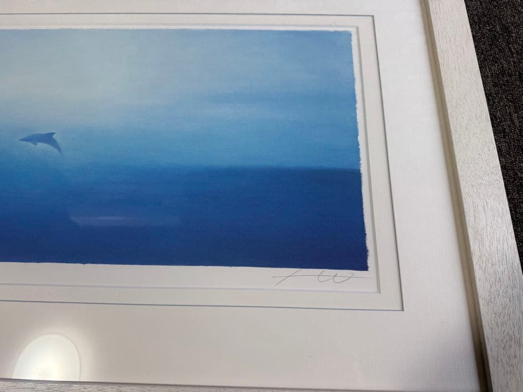 【 青の時間 】 渡辺宏 絵画 版画 修復歴等なし