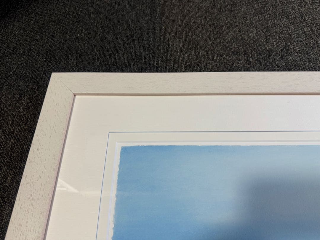 【 青の時間 】 渡辺宏 絵画 版画 修復歴等なし