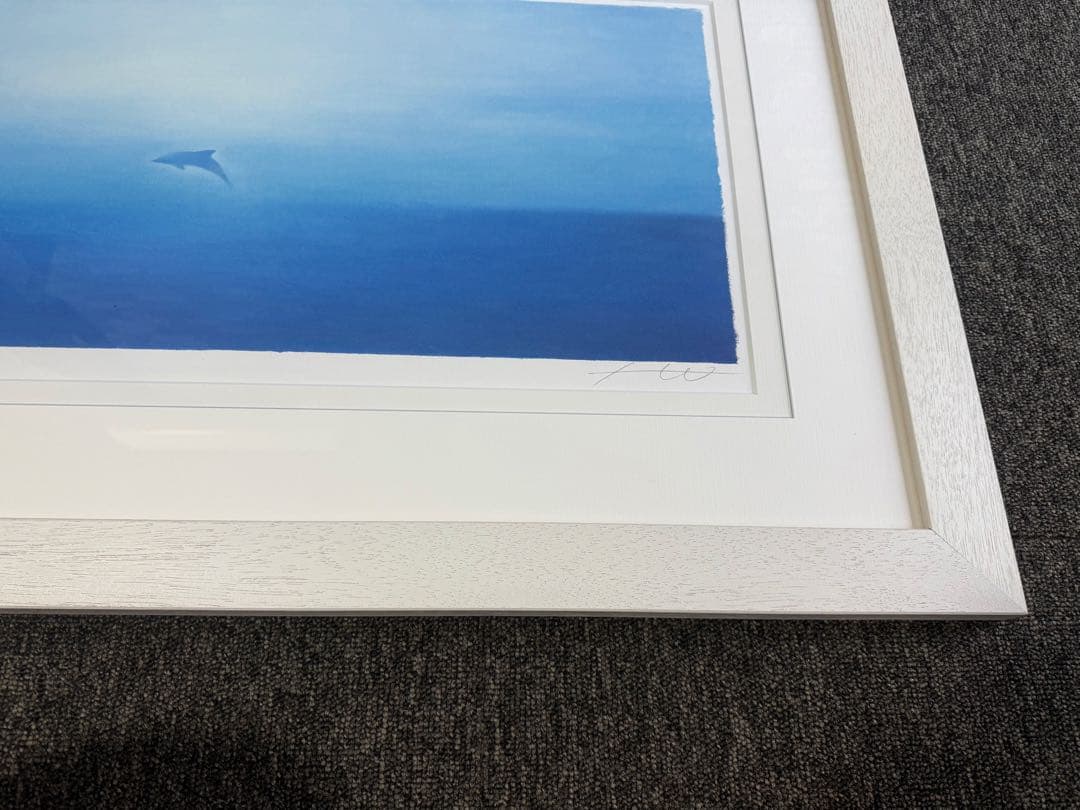 【 青の時間 】 渡辺宏 絵画 版画 修復歴等なし