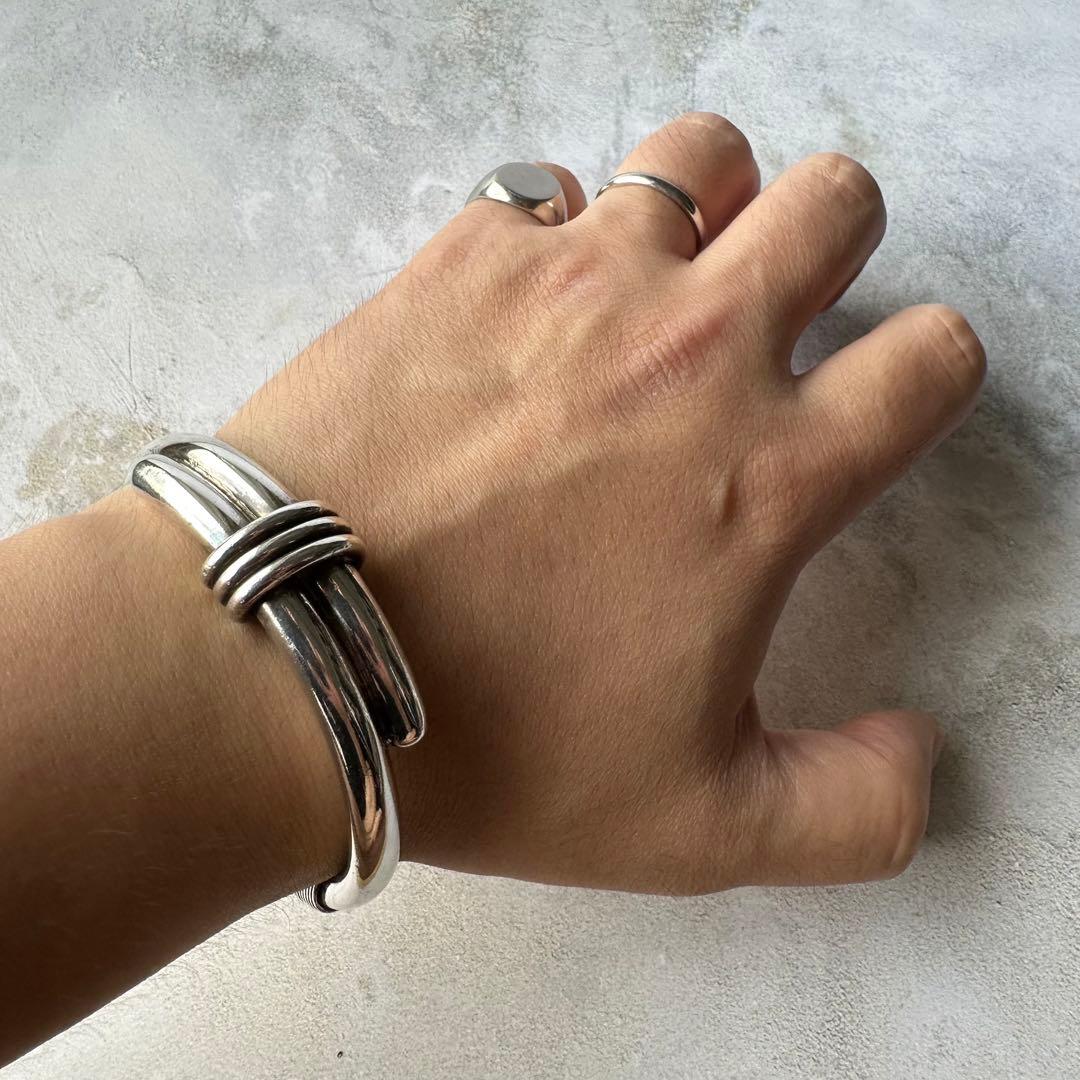 ヴィンテージ ヘビーモダニストブレスレット シルバー925 メキシコ製