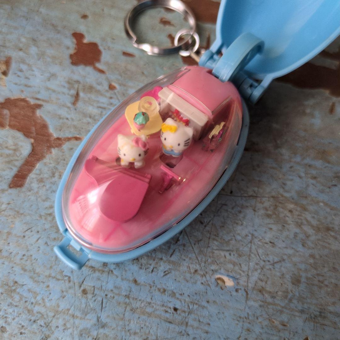 ハローキティ　ポケットクリッター　レア　水色　ライトブルー　平成レトロ