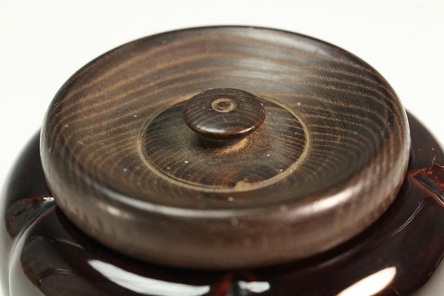 茶道具 時代 漆 阿古駄 茶器 φ7cm(K-YC385)