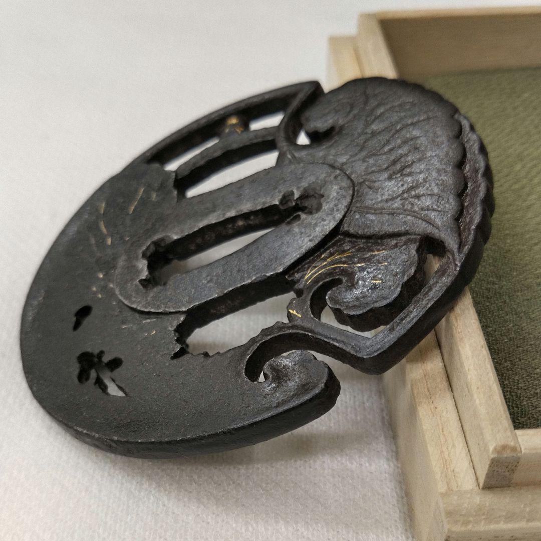 蕗の葉　鐔　変わり形　蓮　蕗　鐔　刀装具　時代武具　日本刀　居合　アンティーク