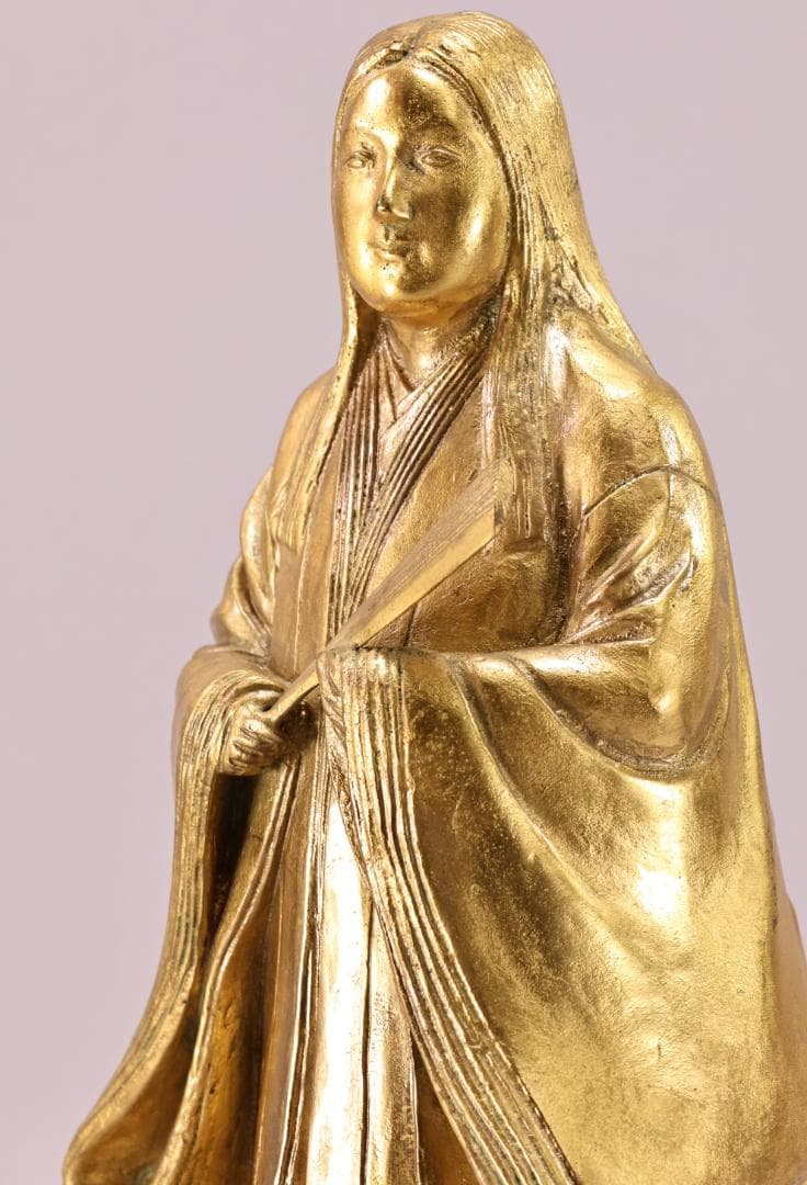 文化功労者 圓鍔勝三作 純金箔仕上 ブロンズ像 紫式部像 8.7kg　銅製