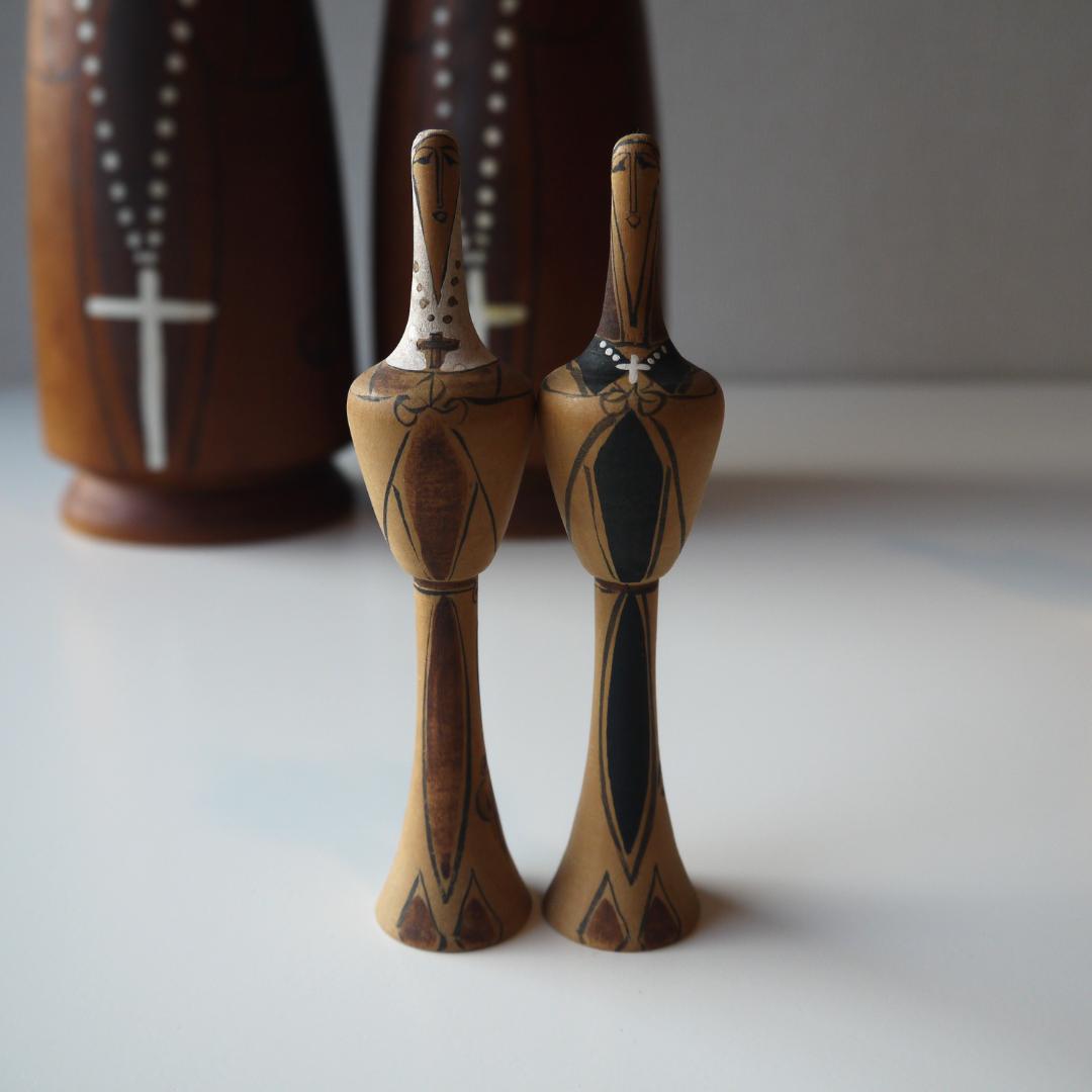 ④ 12.5～30.5cm 根本勲 修道士 シスター こけし 6体まとめ