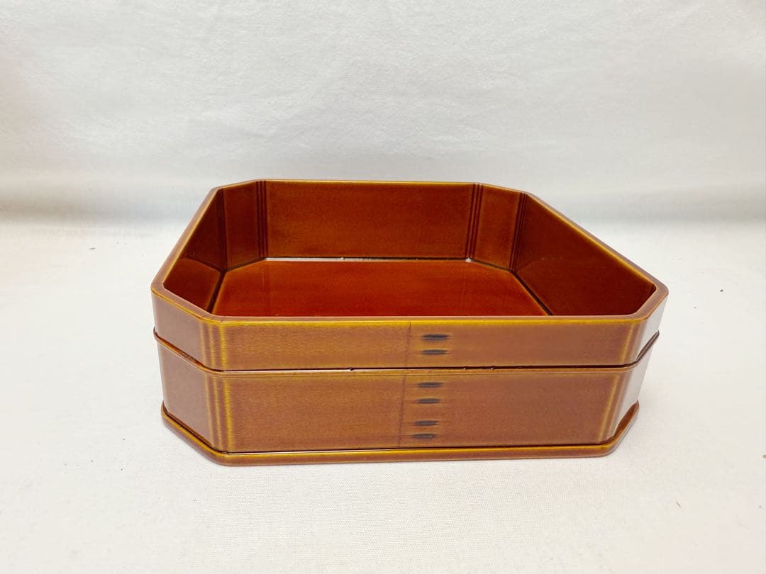 ほぼ未使用 懐石道具 飛騨春慶塗 5段重箱 天然木製 元箱