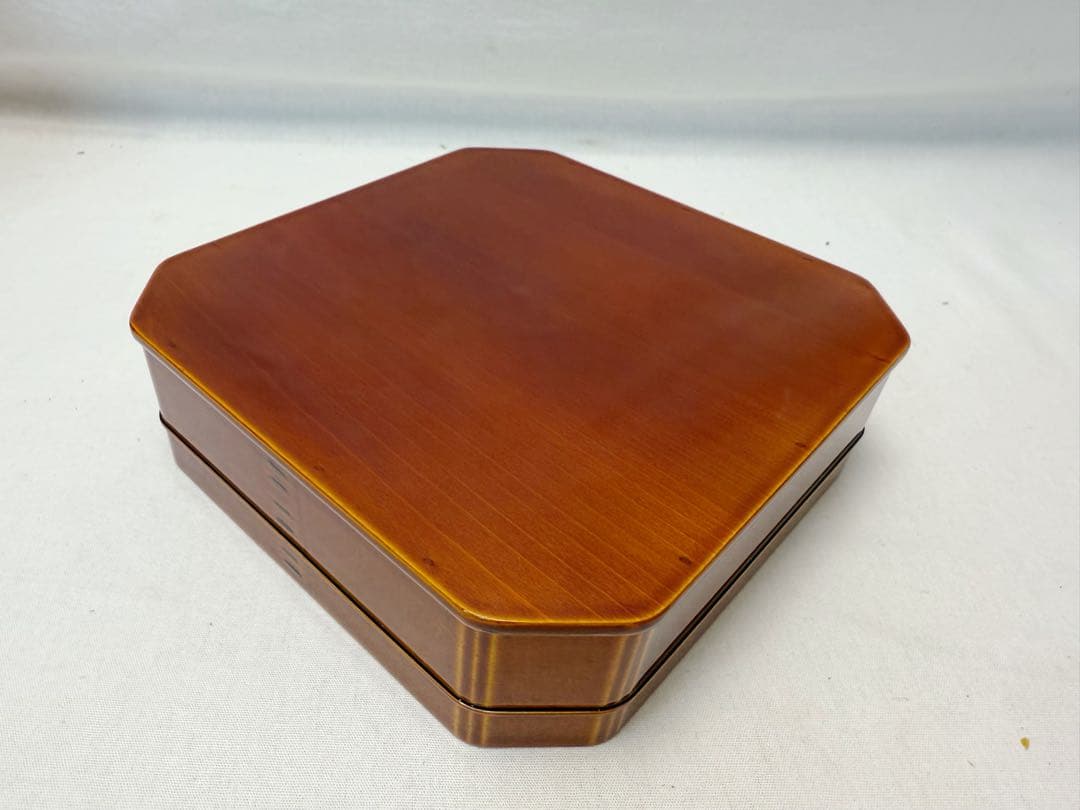 ほぼ未使用 懐石道具 飛騨春慶塗 5段重箱 天然木製 元箱