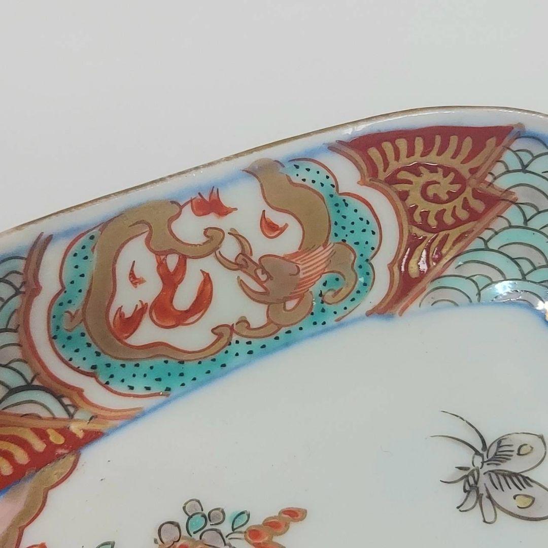 24-1261 古伊万里色絵金彩　変形皿