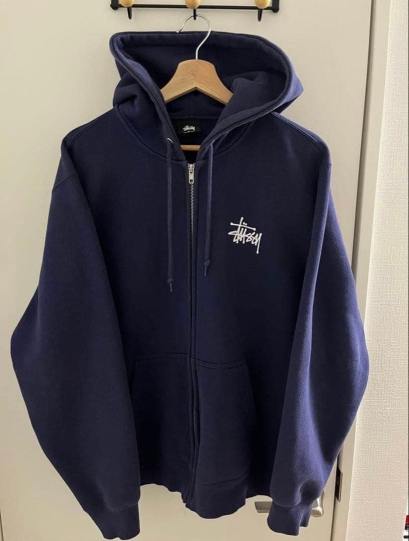 正規品　Stussy ジップアップパーカー　ネイビー