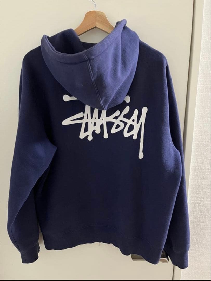 正規品　Stussy ジップアップパーカー　ネイビー