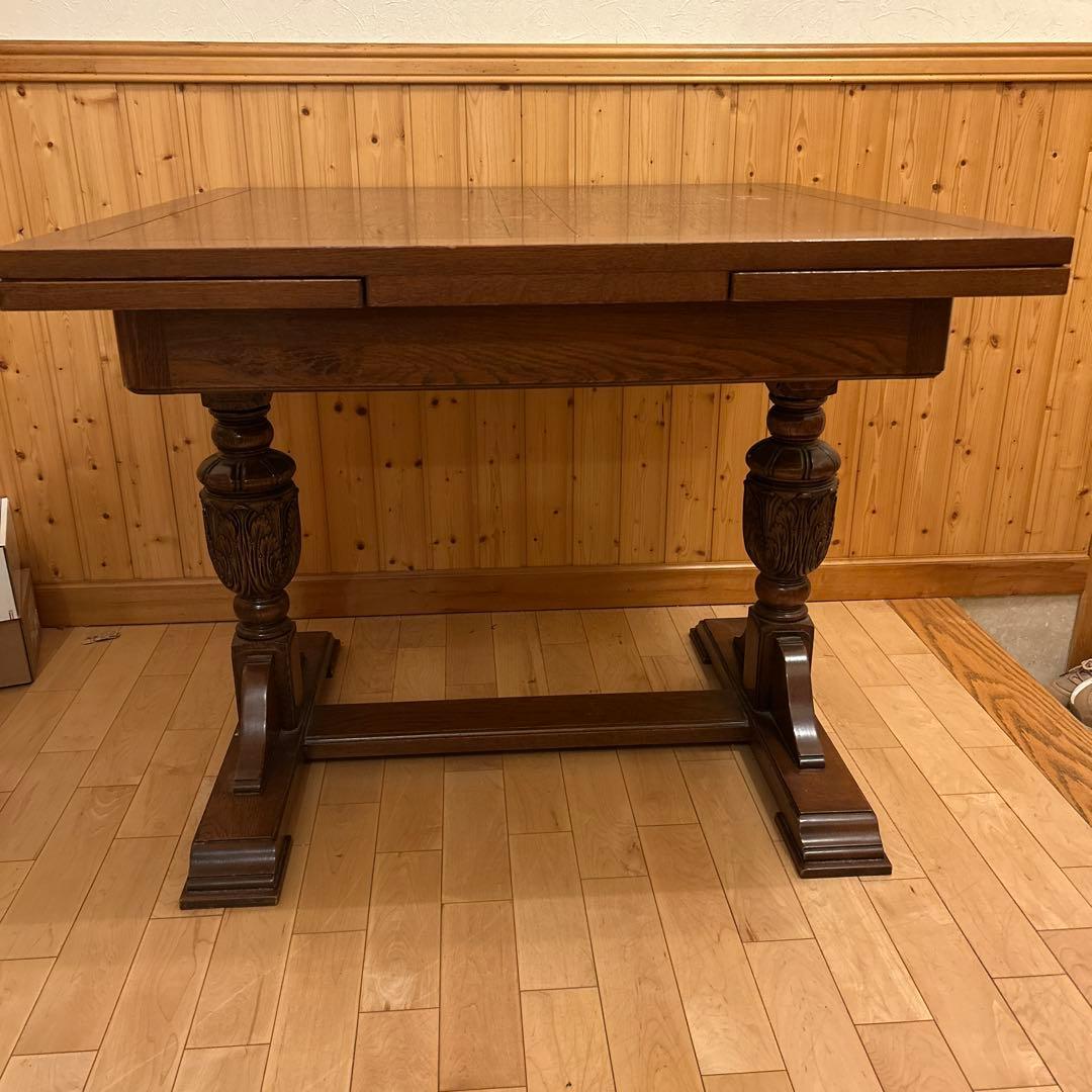 9/7（日)までお値下げセール‼️イギリスアンティーク木製伸縮機能付きテーブル