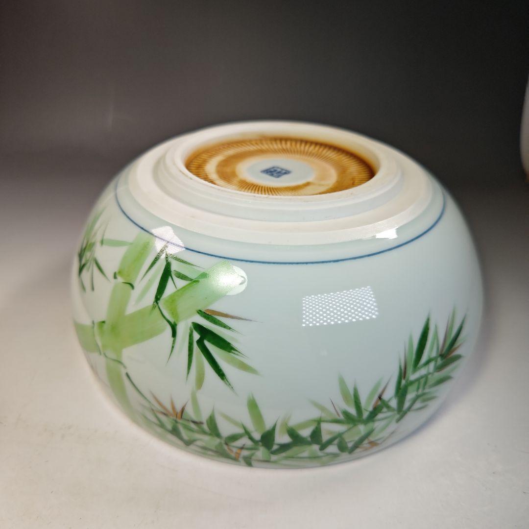 イ750 水指『洞華苑　色絵　平水指　共箱』茶道具