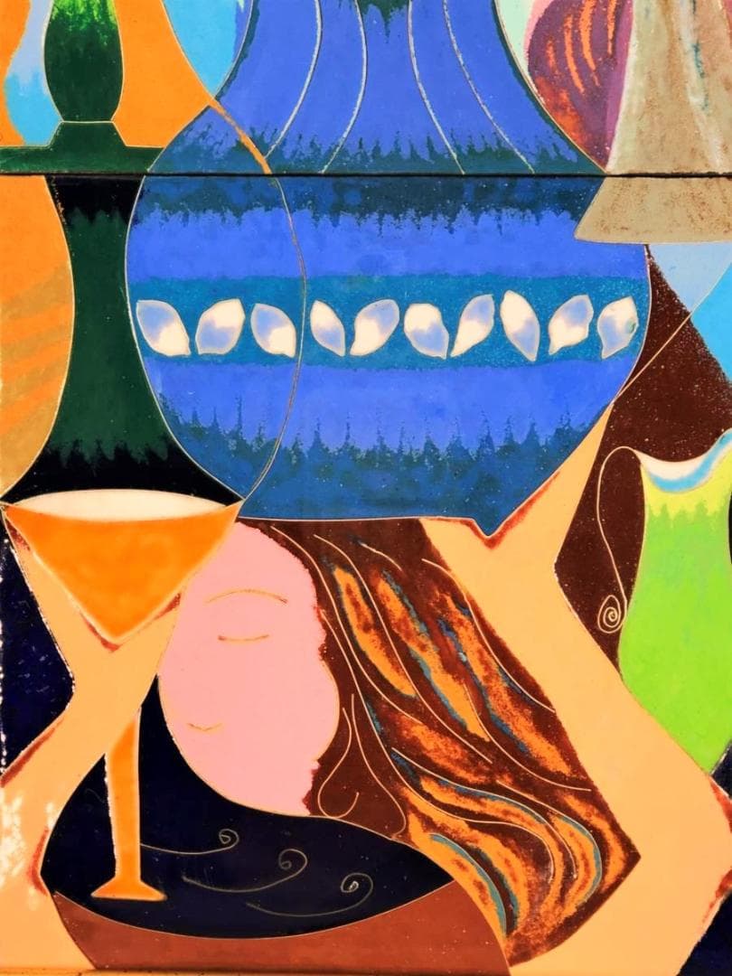 【 森規子 作 】 　銀有線七宝　額装