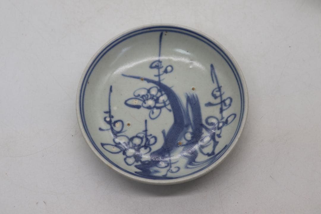 中国　新渡　梅紋小皿5点　送料込み250520