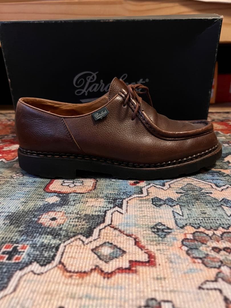 箱・証明書有MICHAEL MARRON MARCHE 41.5 茶　シボ革