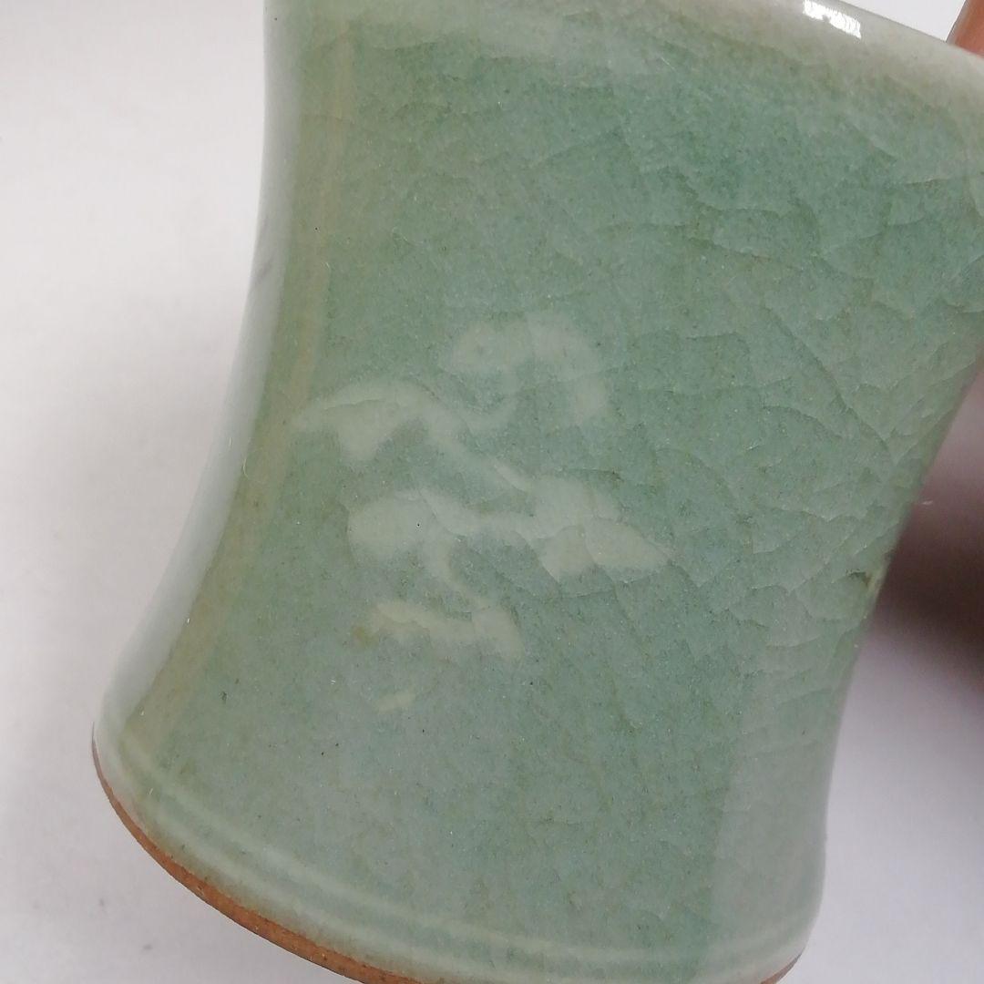 Ｔ７２３　蓋置　『高麗青磁』『韓国人間文化財』『柳根塋 作』　共箱　茶道具