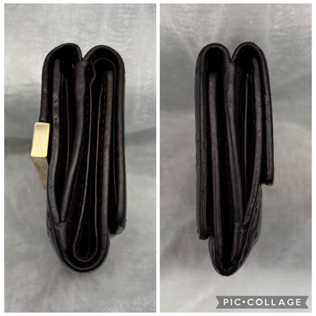 美品　GUCCI グッチ　シマレザー　三つ折りミニウォレット261502