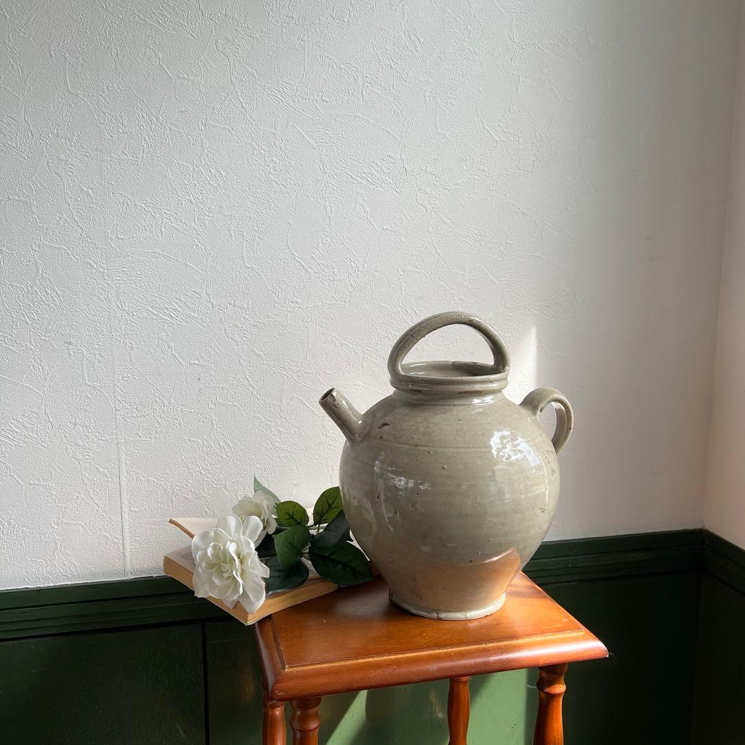 k873 西洋骨董 大きな水差しの様な花瓶/フラワーベース コルク栓詰まり