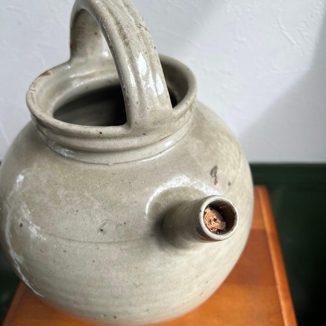 k873 西洋骨董 大きな水差しの様な花瓶/フラワーベース コルク栓詰まり