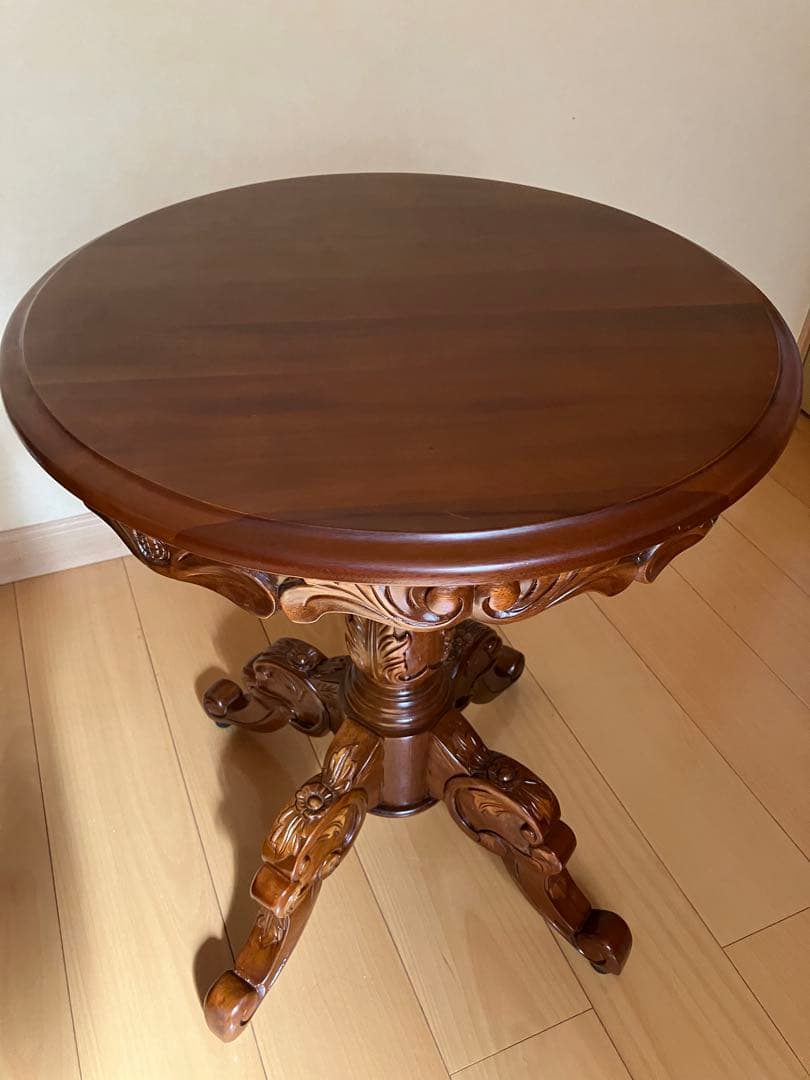 ラウンドテーブル コーヒーテーブル 花台 飾り台 [50×50×62cm]