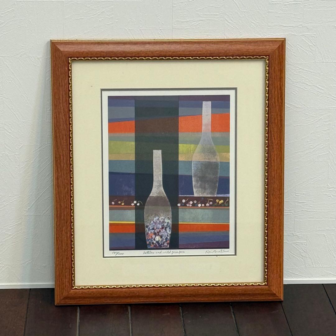 H19KZ12c 天津恵 シルクスクリーン版画 額装 142/200 真作保証